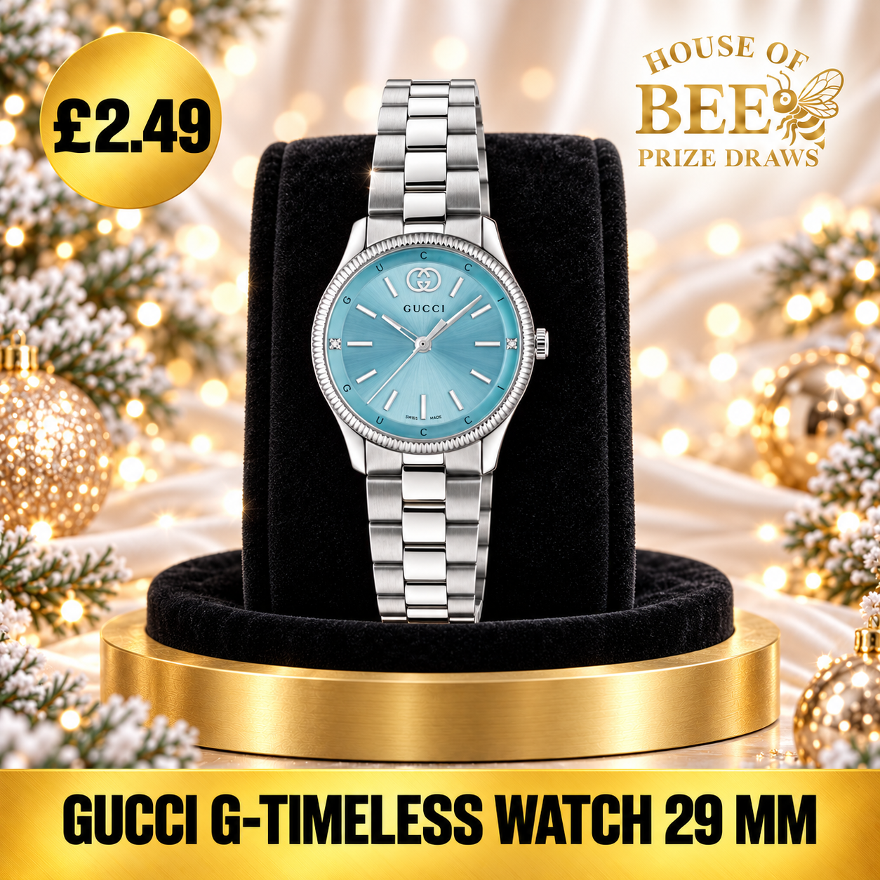 Gucci G-Timeless 29 mm Blue Dial & Stainless Steel Watch