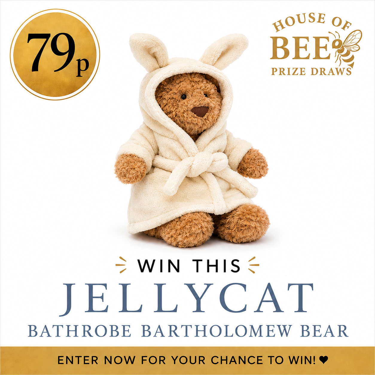 Win Jellycat Bathrobe Bartholomew Bear