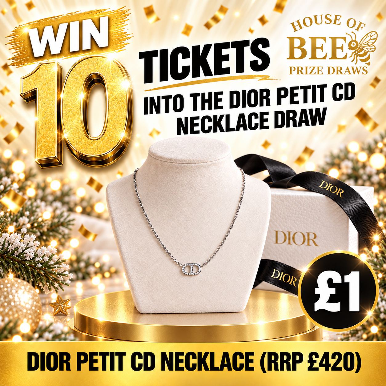 Win 10 Tickets into our Dior Petit CD Necklace