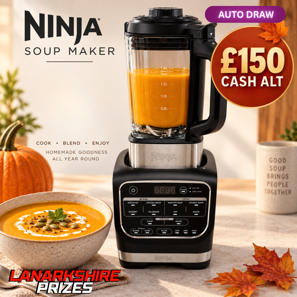 WIN A NINJA HOT & COLD BLENDER / SOUP MAKER! | £150 CASH ALT
