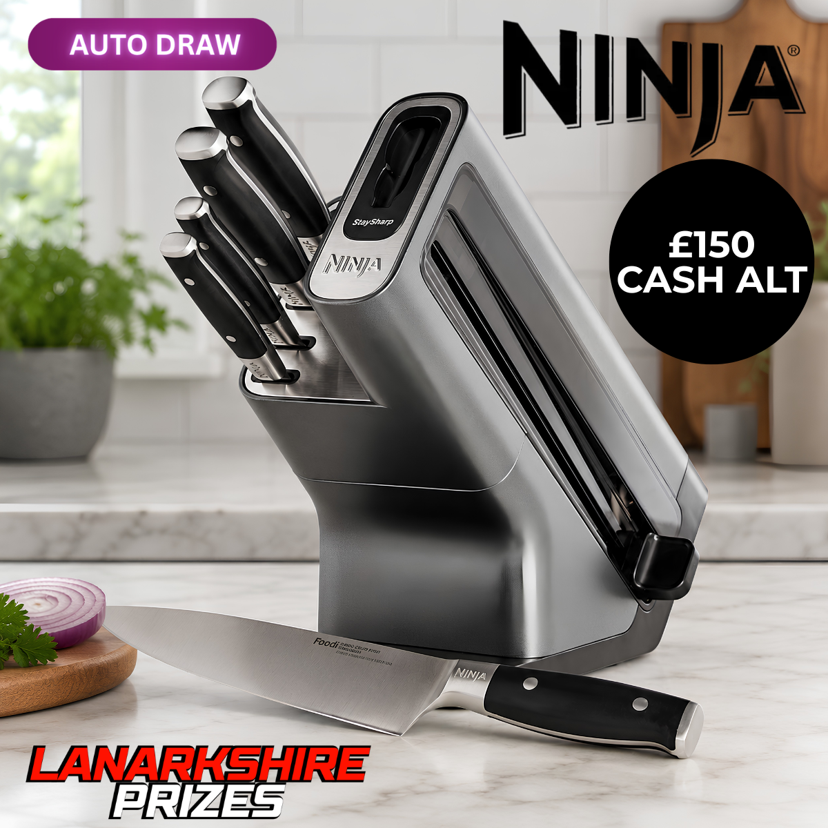 WIN A NINJA FOODI STAYSHARP KNIFE BLOCK! | OR £150 CASH!