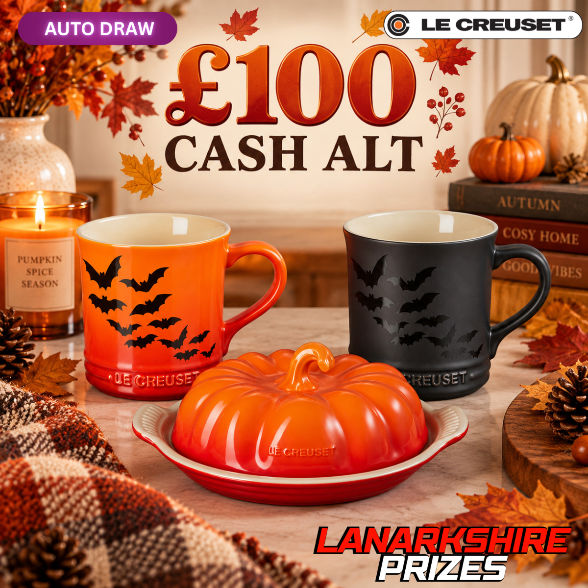 WIN A LE CREUSET MUGS AND BUTTER DISH BUNDLE! | £100 CASH ALT