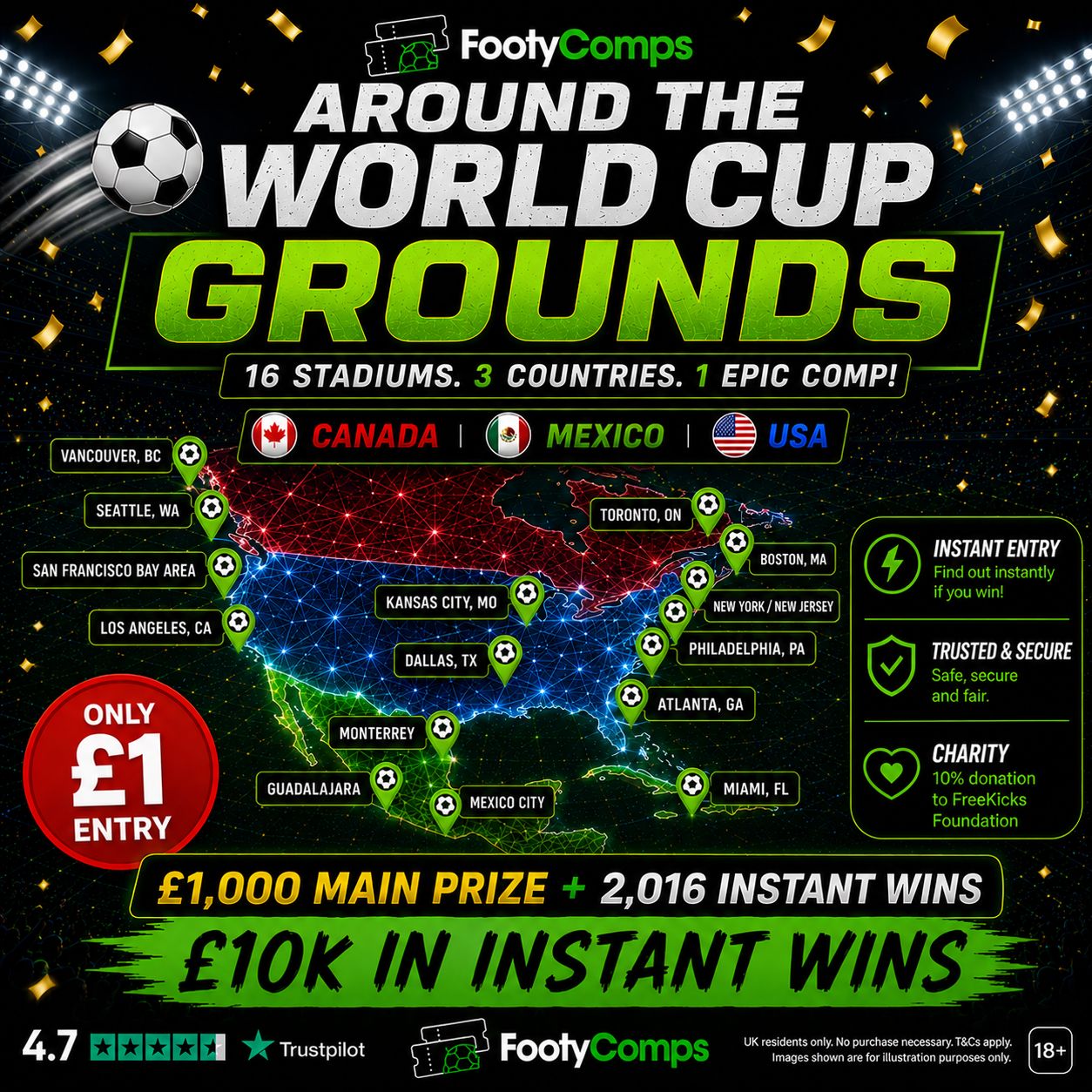 Around the Grounds - WORLD CUP EDITION! 16 Stadiums to be Found! | £1k Main Prize | £10k Pool of Instant Cash Prizes! | 2,000 Site Credits! | £1 Entry!