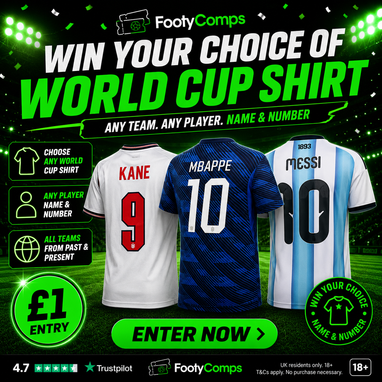 Your Choice of World Cup Shirt! Final Run!