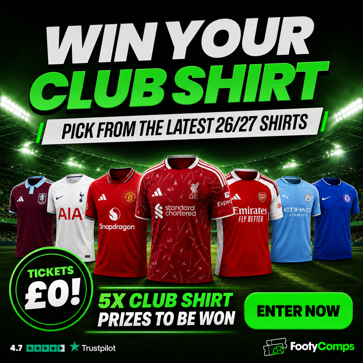 FREE-TO-ENTER - 5x 2026/27 Club Shirt Prizes!