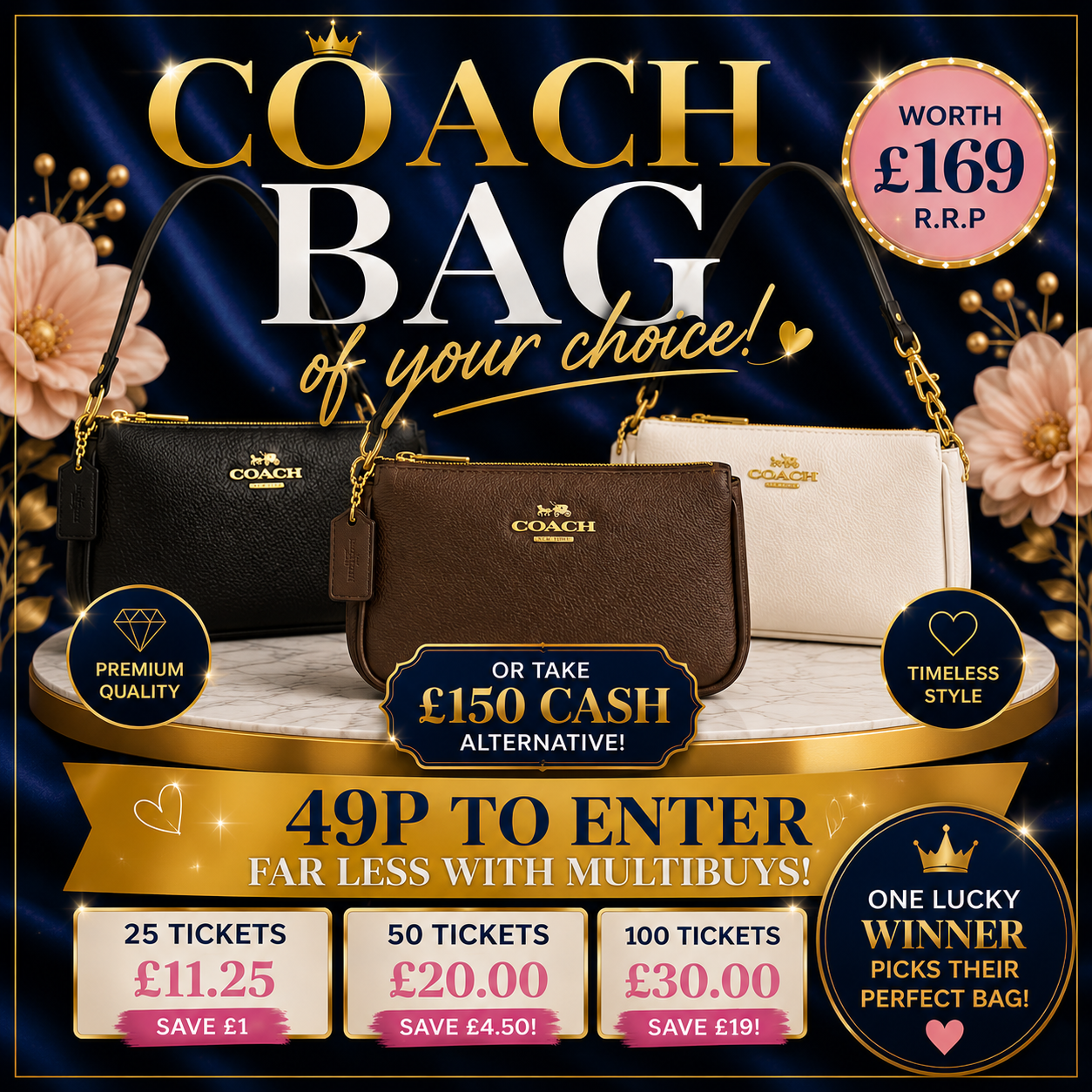 Win a Coach Bag for 49p!