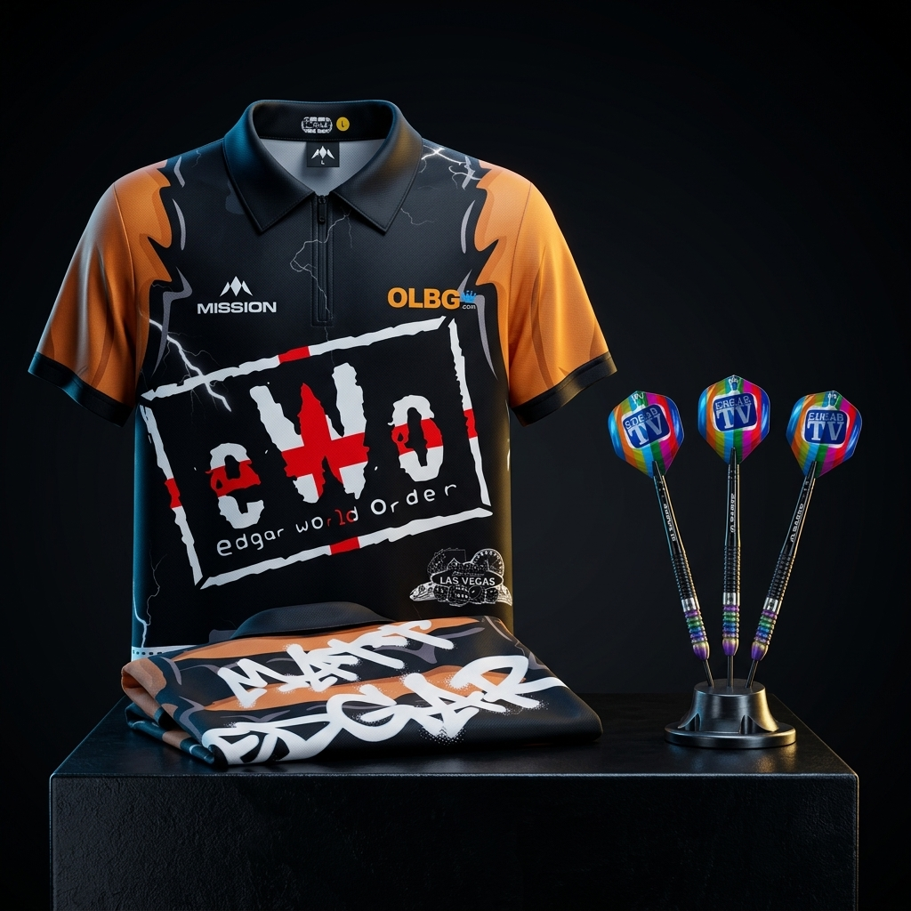 Matt Edgar Match Worn Shirt and Mission Darts + Instants