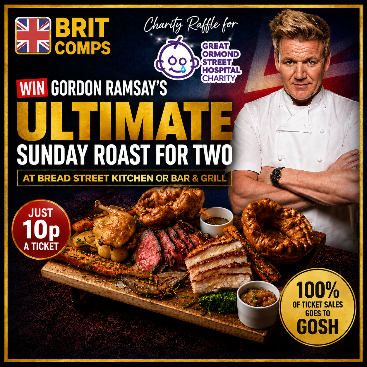 Gordon Ramsay's Ultimate Sunday Roast for Two at Bread Street Kitchen or Bar & Grill