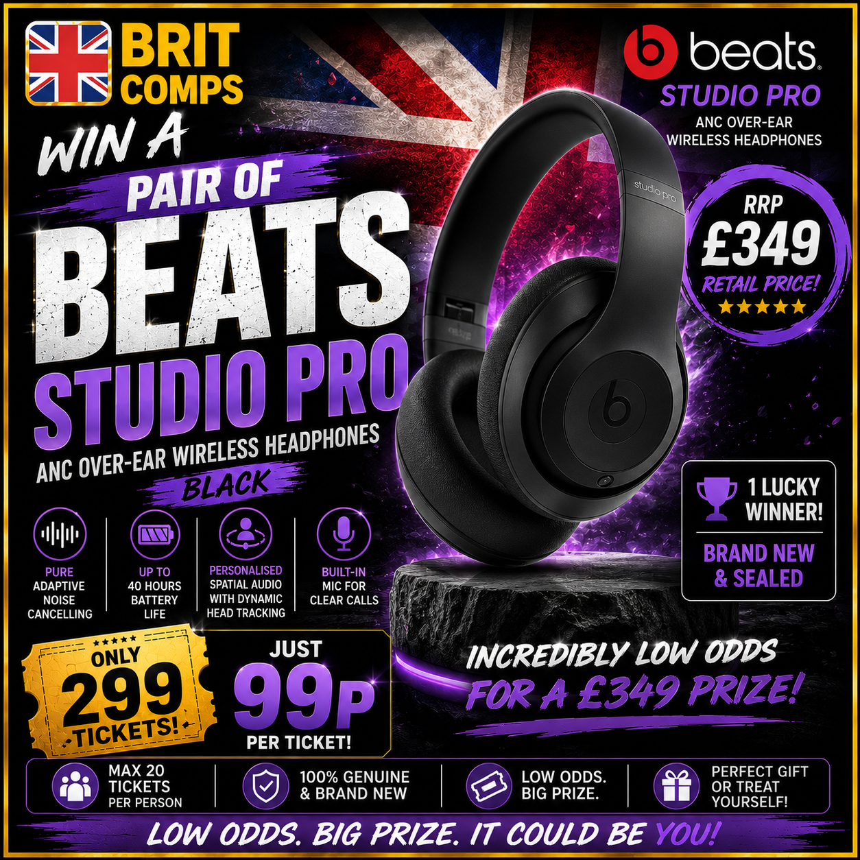 🎧BEATS STUDIO PRO HEADPHONES FOR JUST 99P!🎧