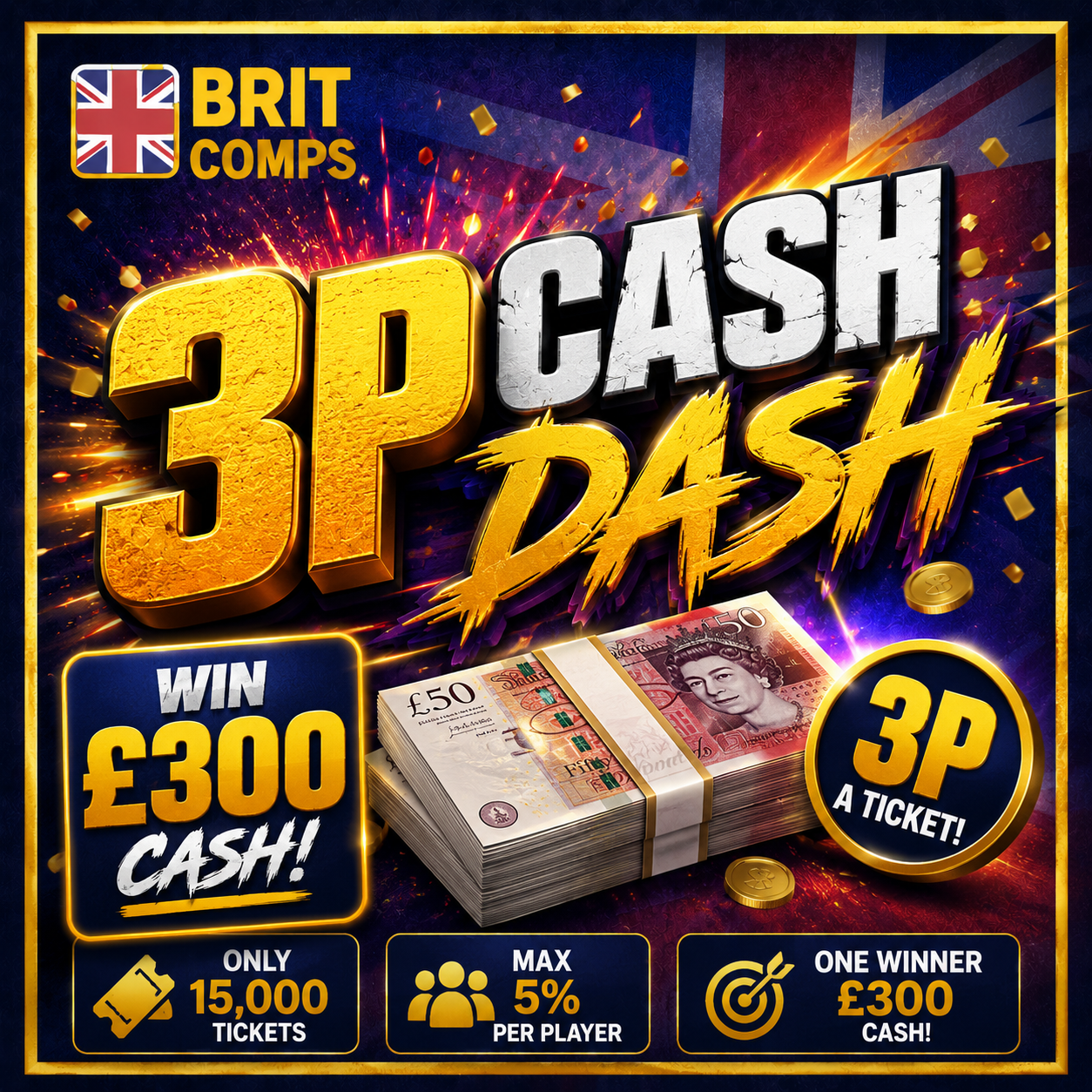 WIN £300 FOR 3P!
