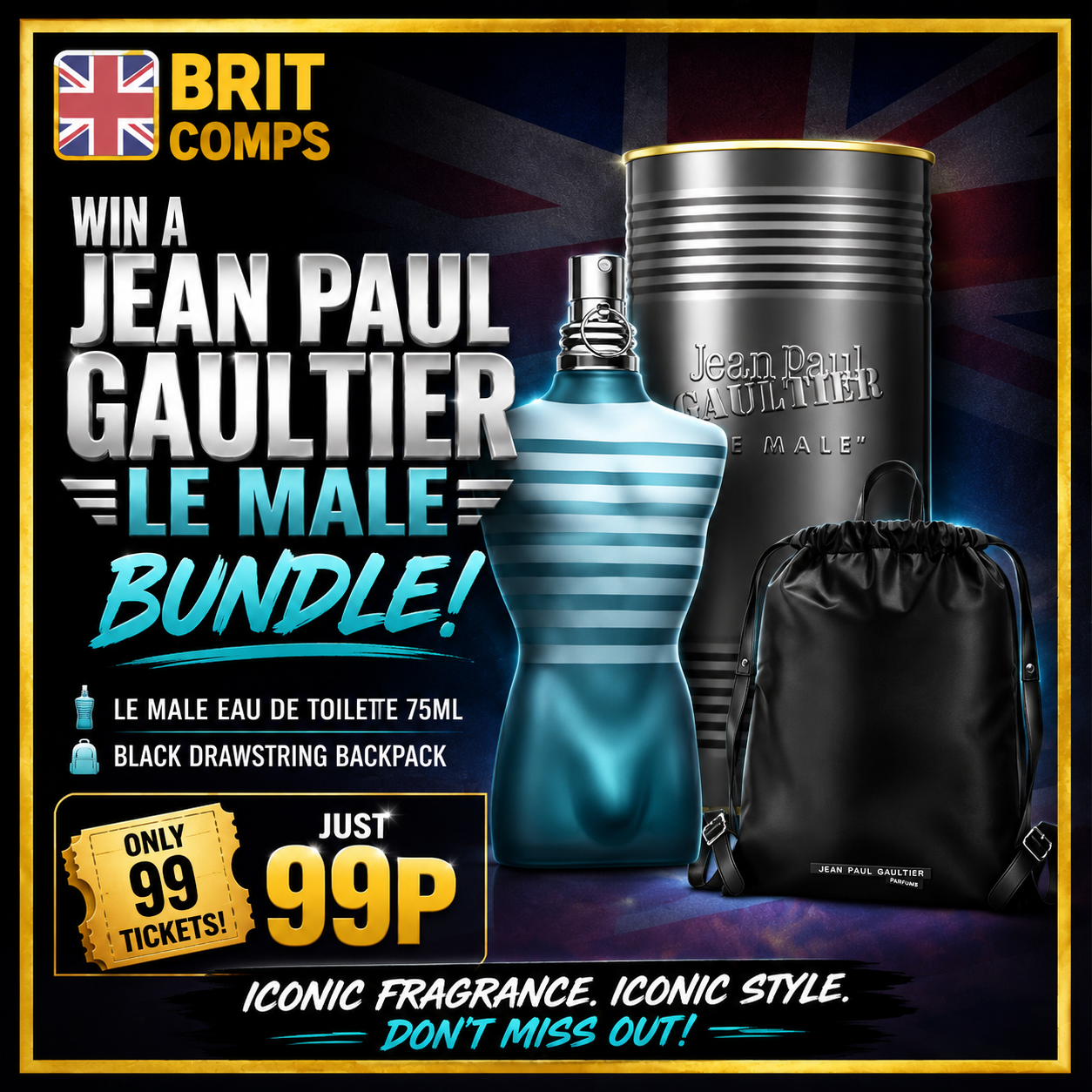 🖤 JEAN PAUL GAULTIER LE MALE FRAGRANCE & BACKPACK BUNDLE! 🖤