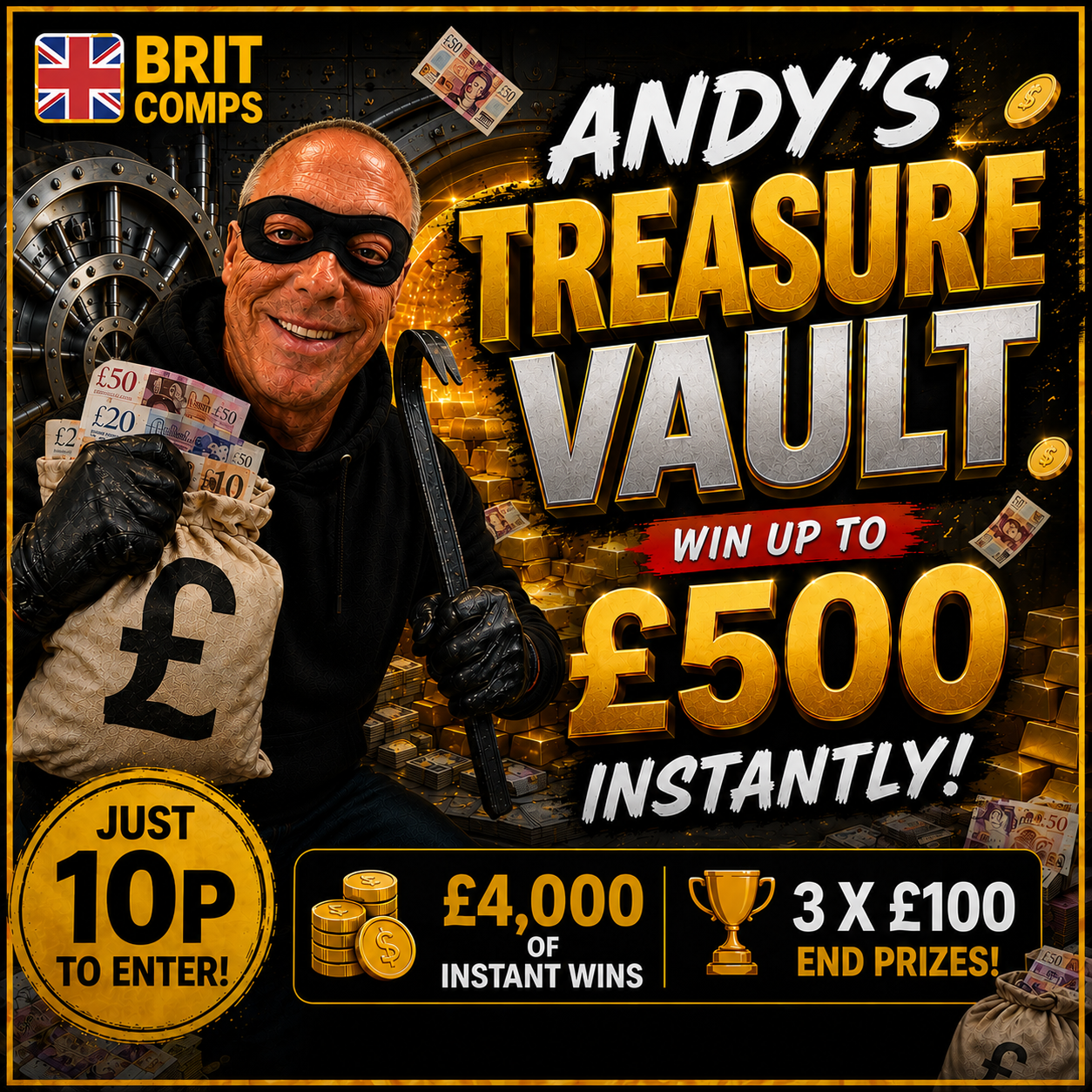 🏆 Andy's 10p Treasure Vault – £500 Instant Cash Wins! 🏆
