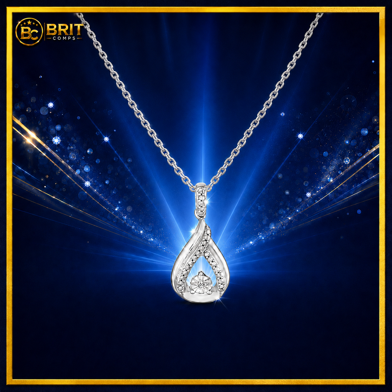 💎 STERLING SILVER & DIAMOND NECKLACE WORTH £150! 💎