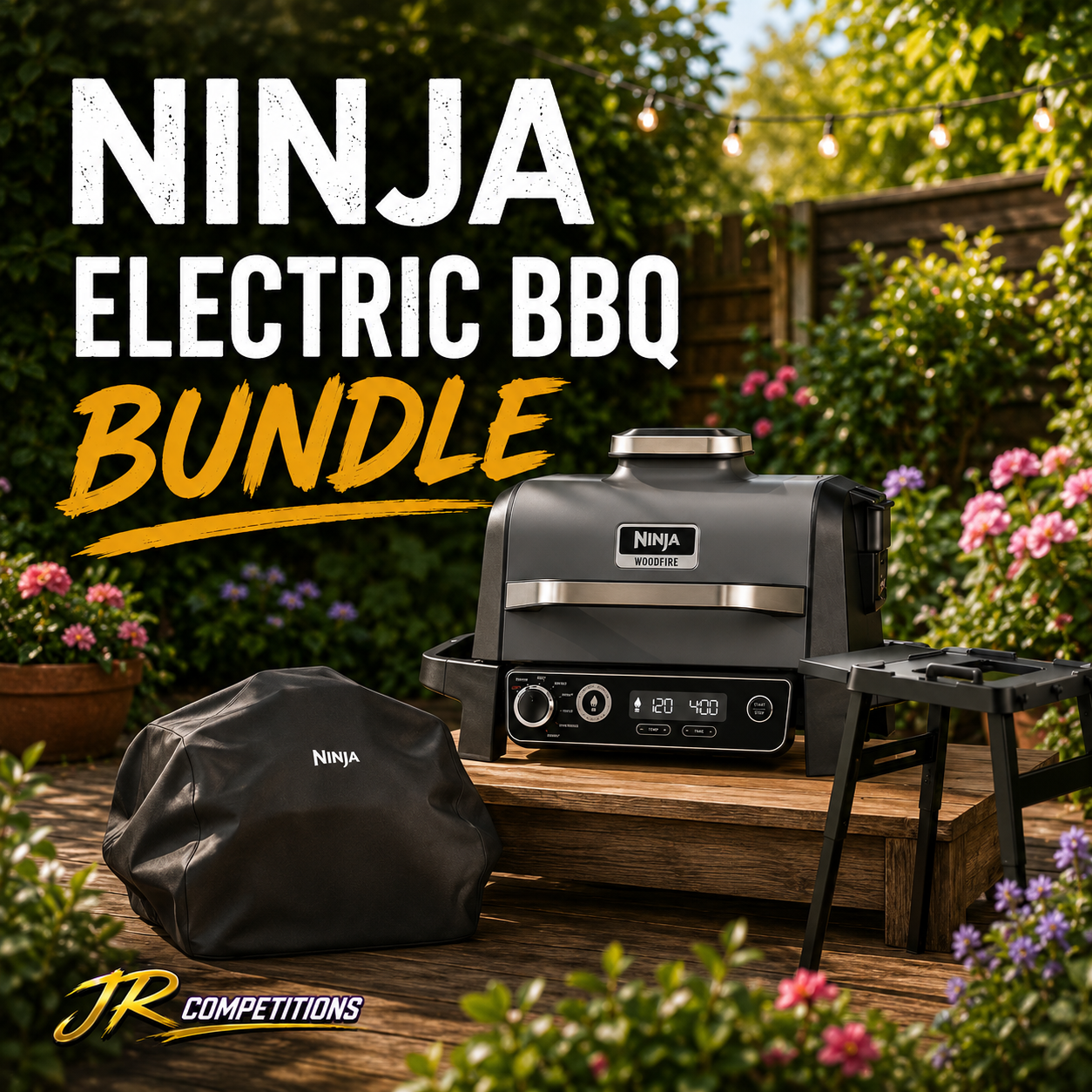 Ninja Woodfire Electric BBQ Grill & Smoker with Stand & Cover