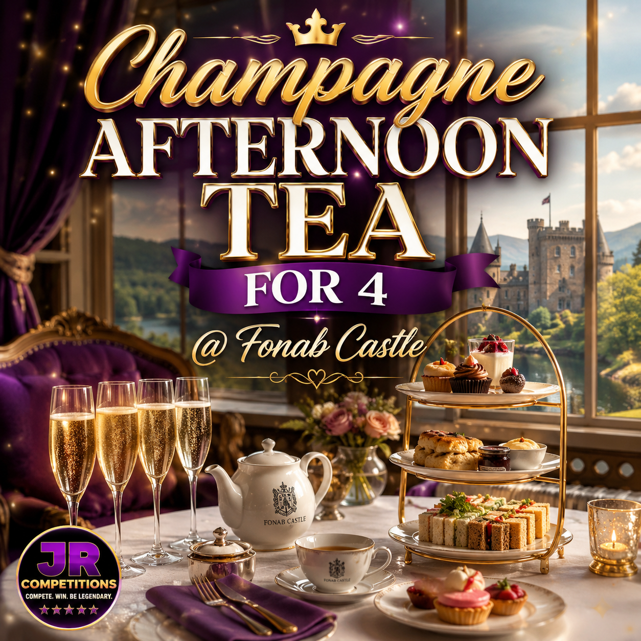 Champagne Afternoon Tea for 4 @ Fonab