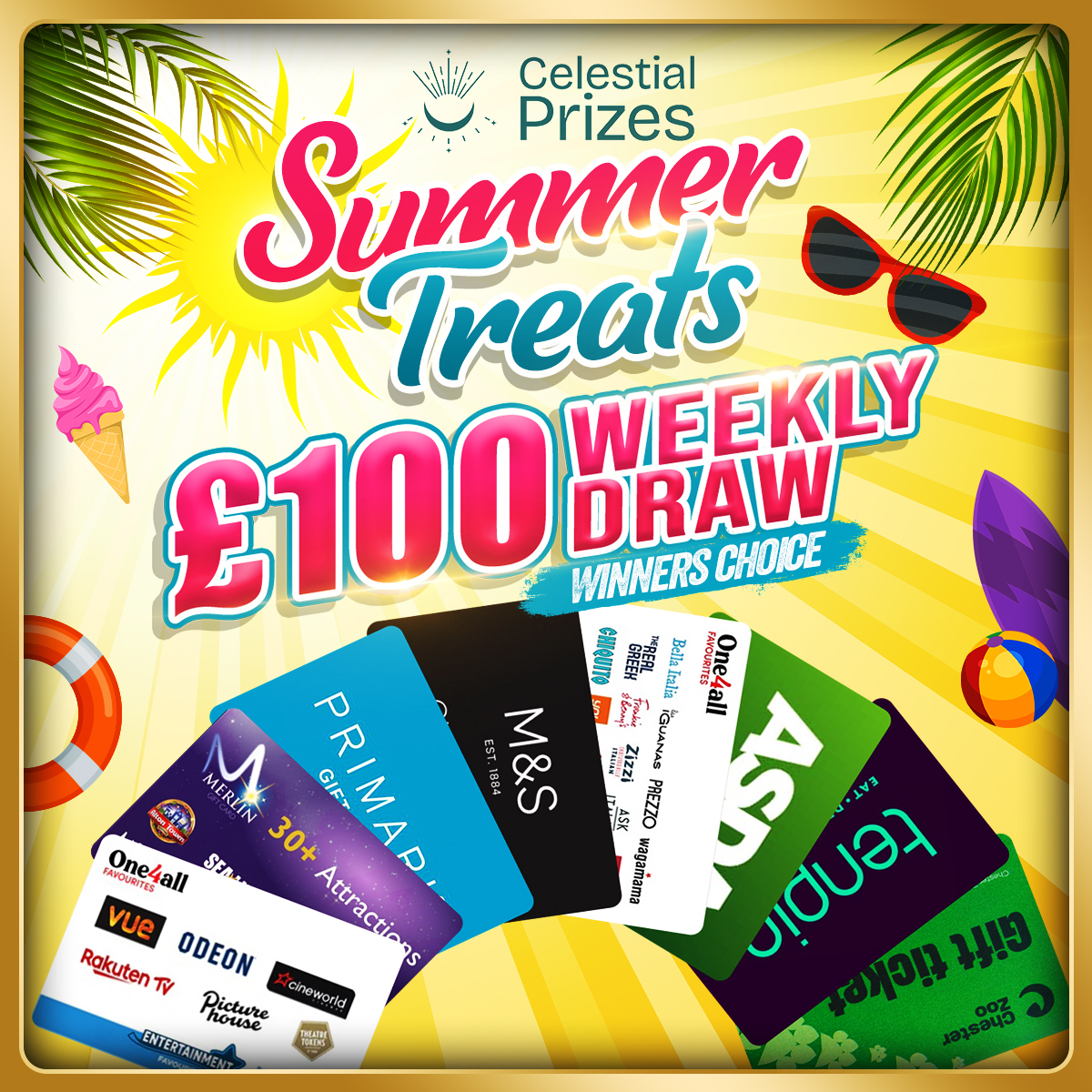 ☀️🎁 SUMMER TREATS – £100 WEEKLY DRAW! WINNERS CHOICE 🎁☀️