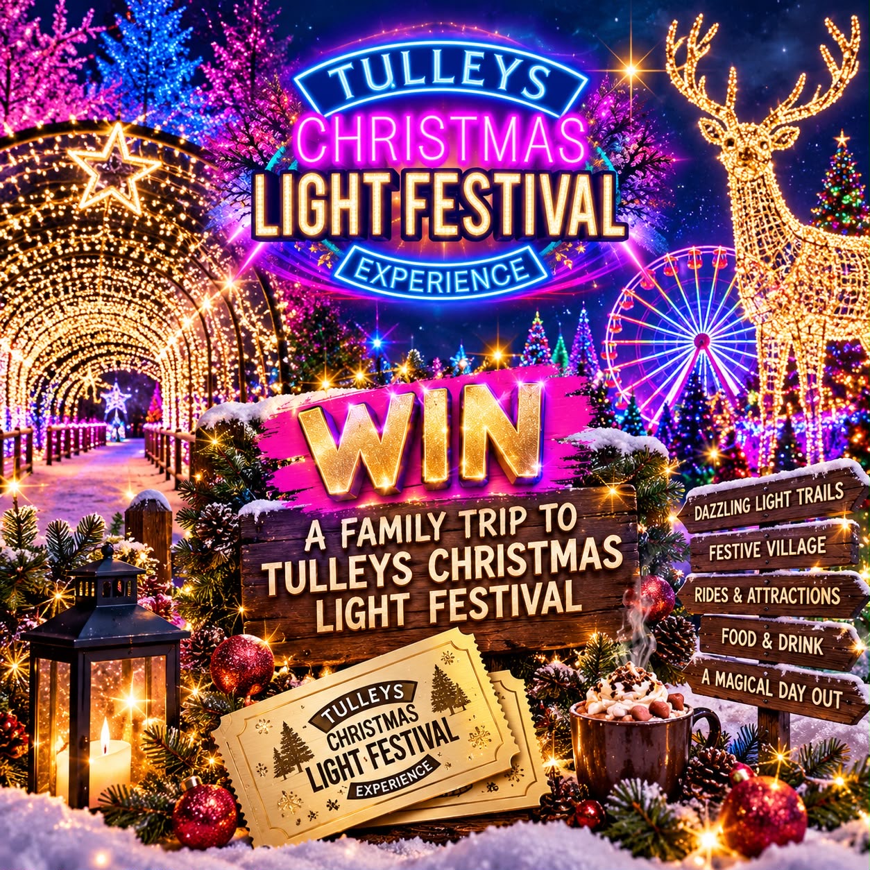 Win A Family Trip To Tulleys Christmas Light Festival!