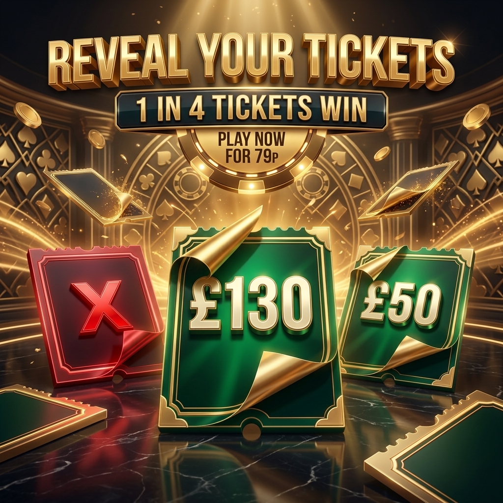 REVEAL YOUR TICKETS! WIN UP TO £130 INSTANTLY!