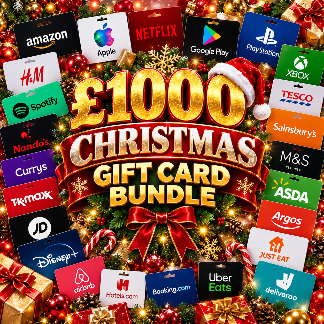 £1000 Christmas gift card bundle